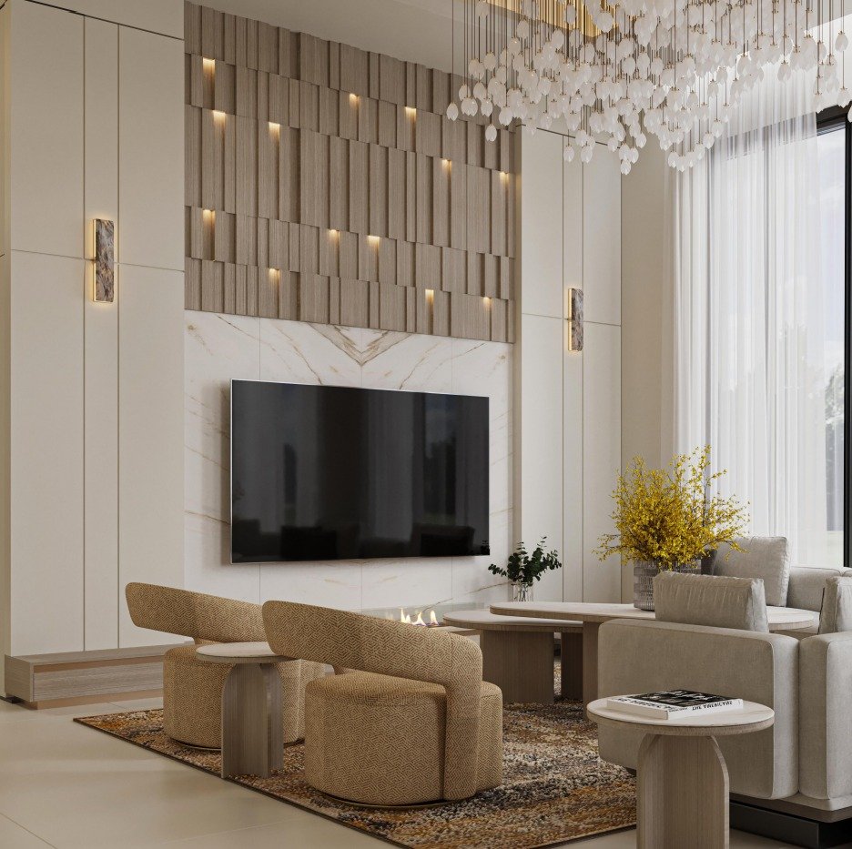3D Living Room Render